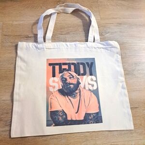 Teddy Swims Cream Beige Canvas Tote Bag with Photo of the Artist NWOT